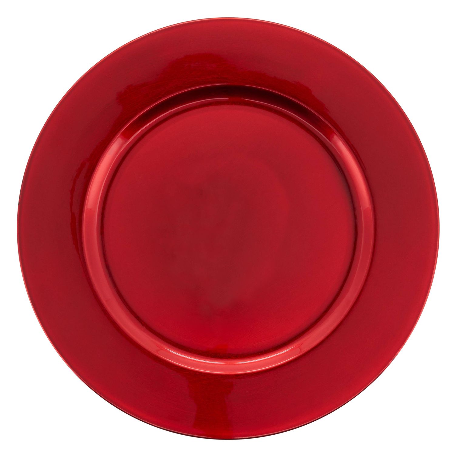 Metallic Charger Plate, Color: Red, Size: 13"