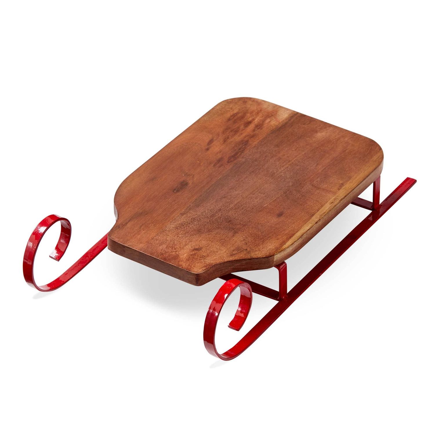 Sleigh Serving Board Red Acacia Wood Christmas, Color: Red