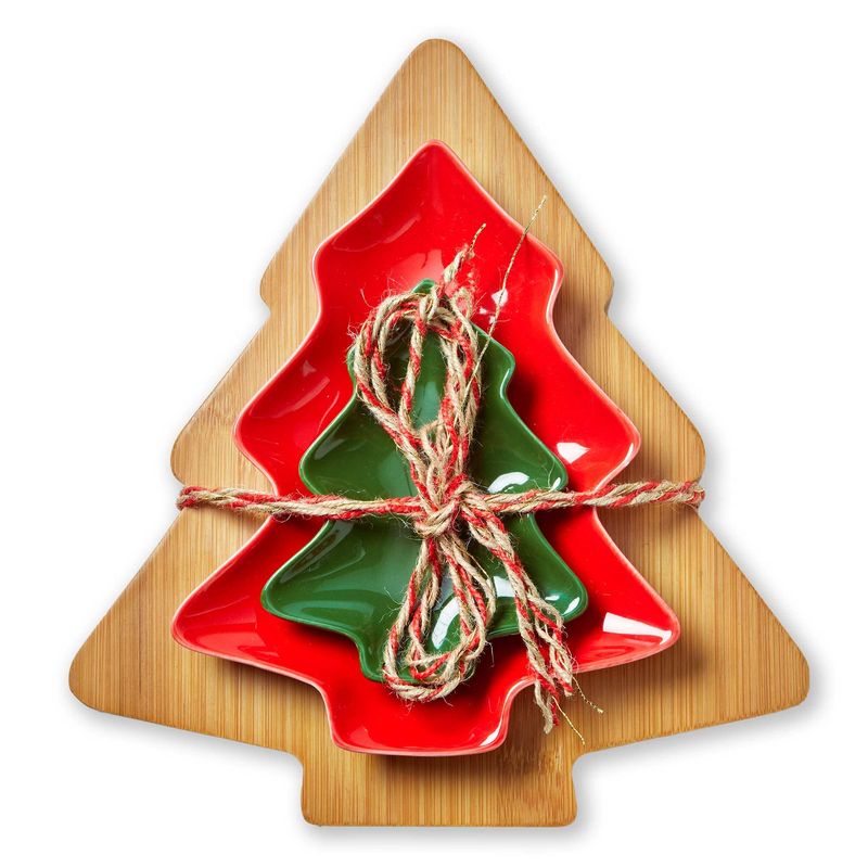 Christmas Tree Board &amp; Dish Set Of 3