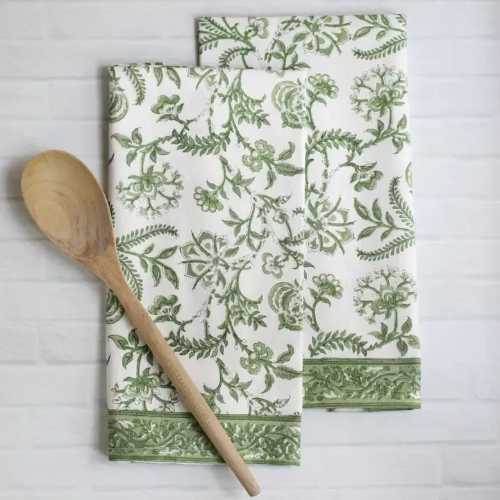 Kitchen Towels set of 2, Color: Lilibet Green