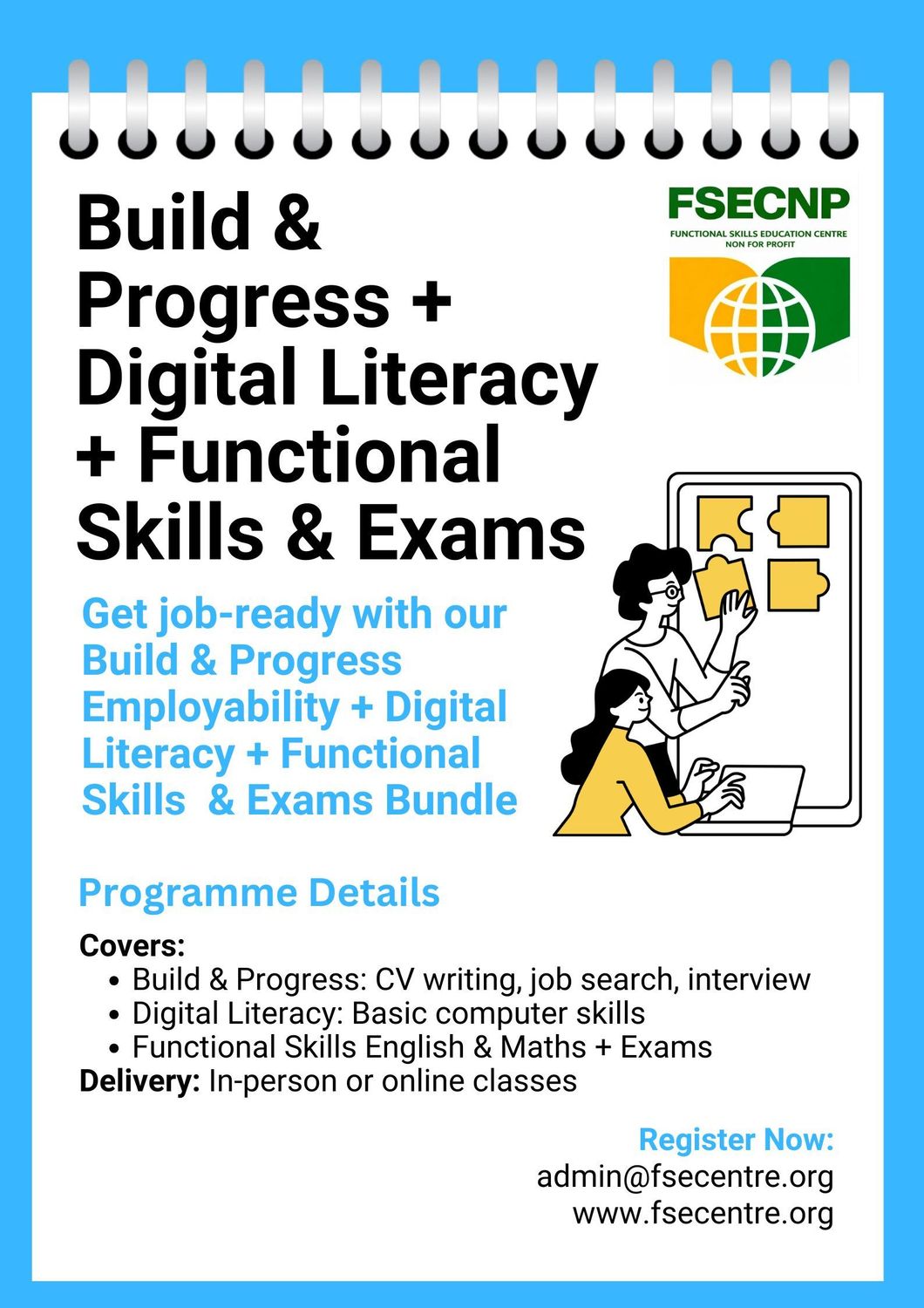Build & Progress Employability, Digital Literacy, Functional Skills English & Maths & Exams