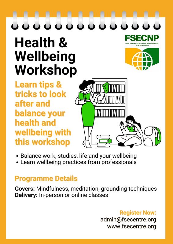 Health & Well being workshop Health & Well being workshop