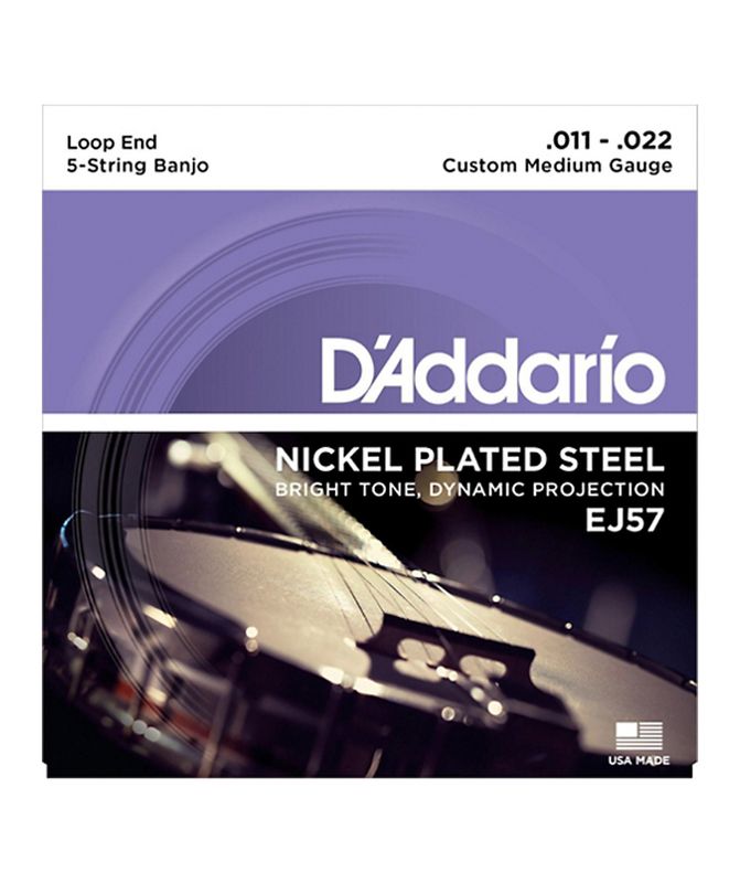 D&#39;Addario EJ57 Banjo Nickel-Plated Custom Medium