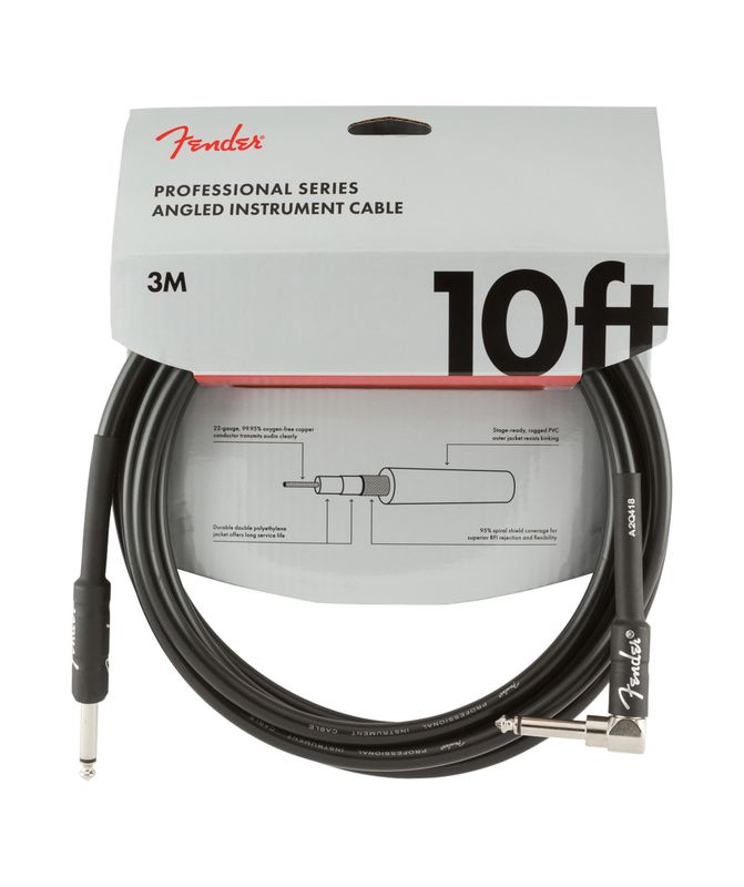 Fender Professional Series 10 ft. Right Angle Black
