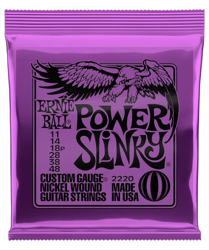 Ernie Ball 2220 Power Slinky Nickel Wound Electric Guitar Strings - .011-.048