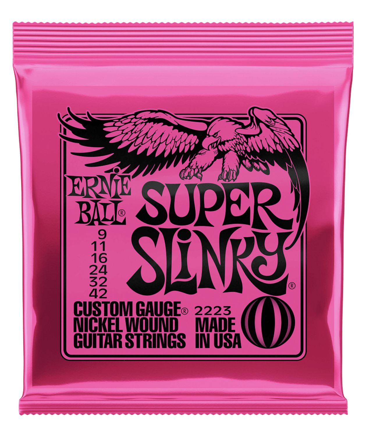 Ernie Ball 2223 Super Slinky Nickel Wound Electric Guitar Strings - .009-.042