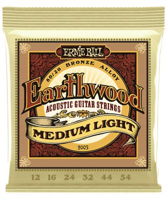 Ernie Ball 2003 Earthwood 80/20 Bronze Acoustic Guitar Strings - .012-.054 Medium Light