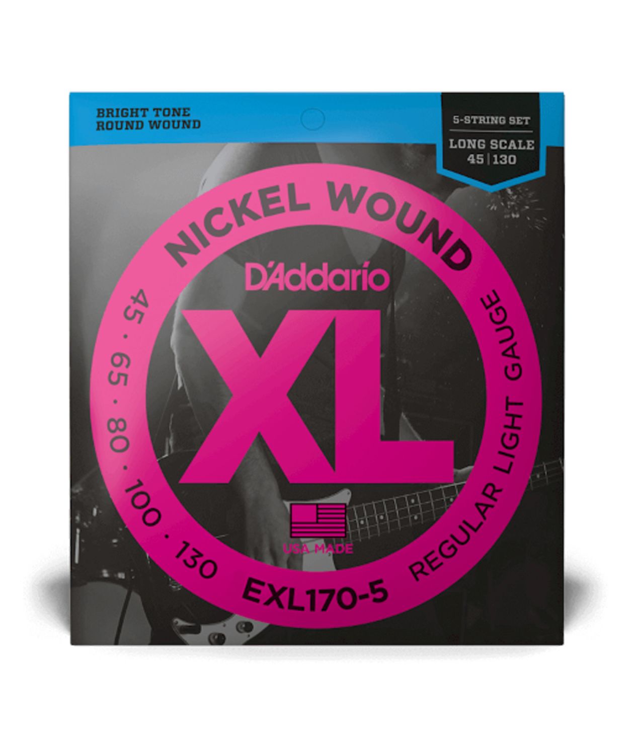 D&#39;Addario EXL170-5 Bass Nickel Wound 5-String 45-130