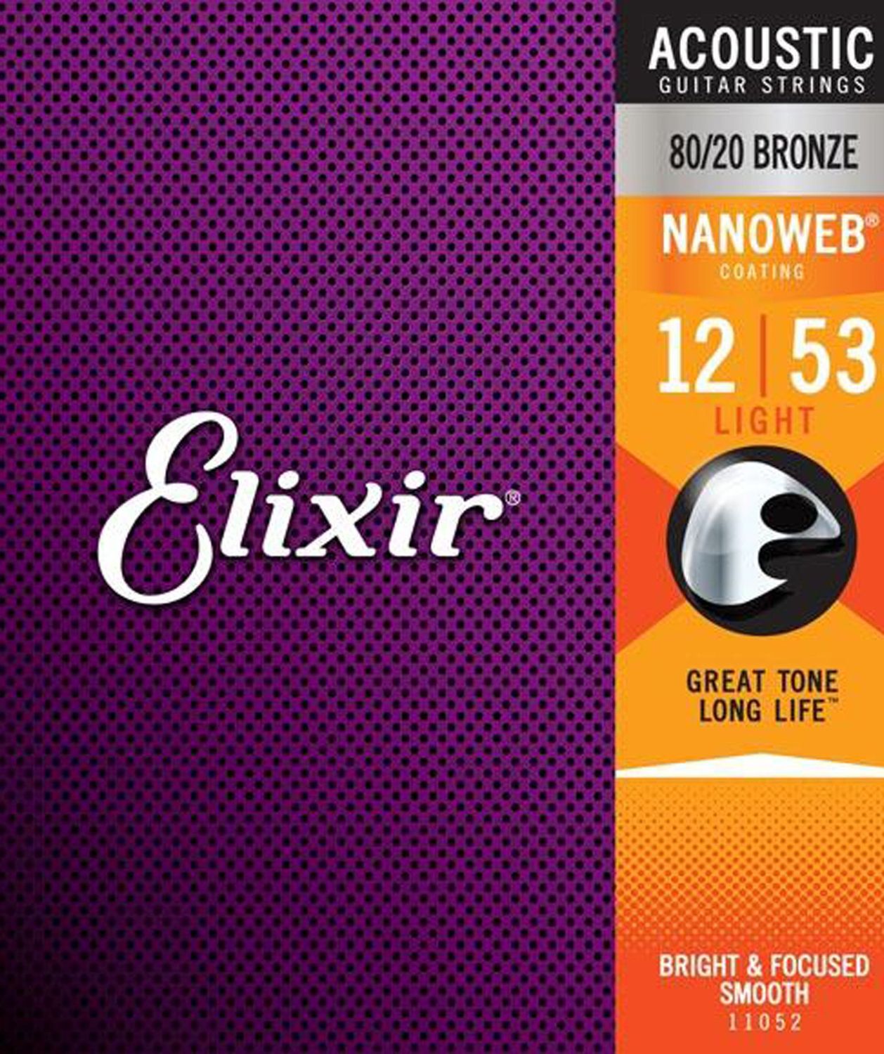 Elixir 11052 Nanoweb 80/20 Bronze Lights 12-53
