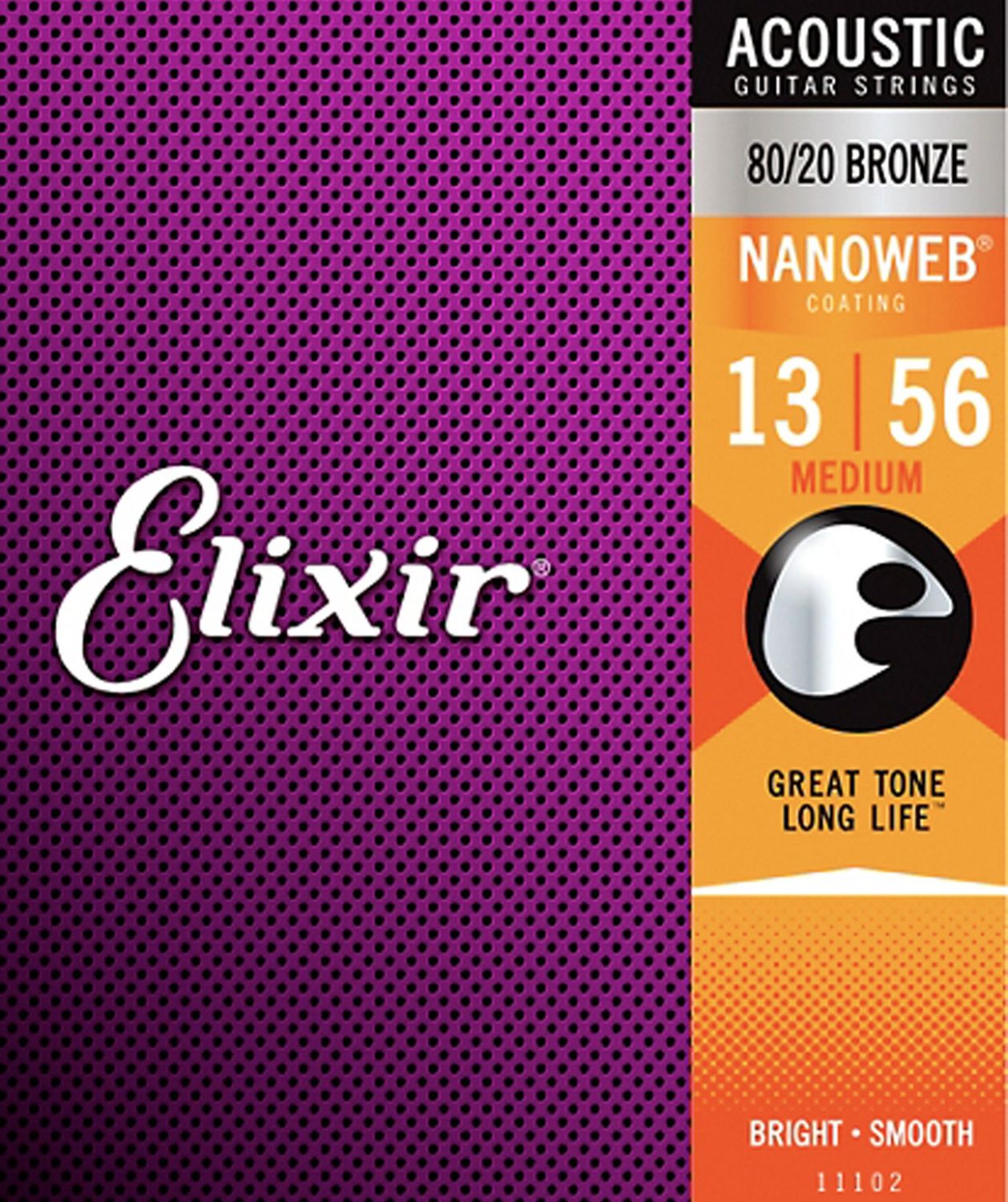 Elixir 11102 Nanoweb 80/20 Bronze Medium 13-56