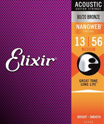 Elixir 11102 Nanoweb 80/20 Bronze Medium 13-56