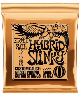 Ernie Ball 2222 Hybrid Slinky Nickel Wound Electric Guitar Strings - .009-.046