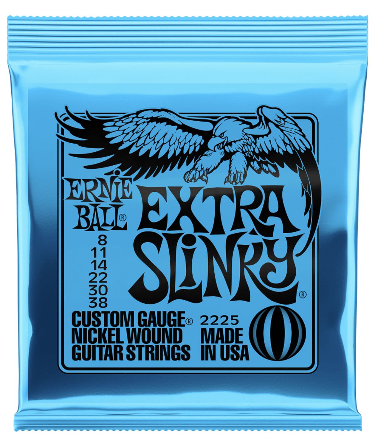 Ernie Ball 2225 Extra Slinky Nickel Wound Electric Guitar Strings - .008-.038