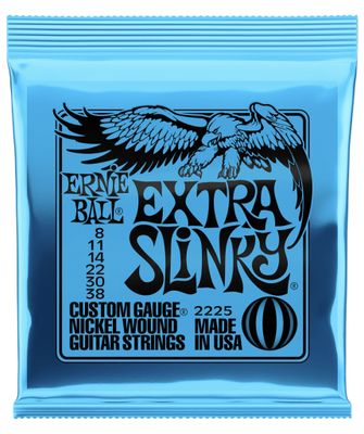 Ernie Ball 2225 Extra Slinky Nickel Wound Electric Guitar Strings - .008-.038