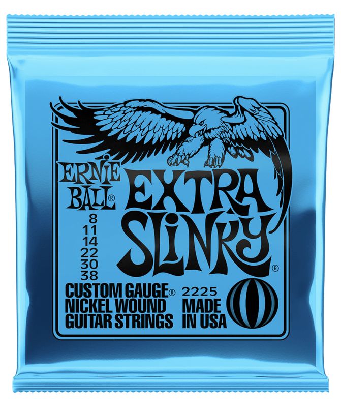 Ernie Ball 2225 Extra Slinky Nickel Wound Electric Guitar Strings - .008-.038