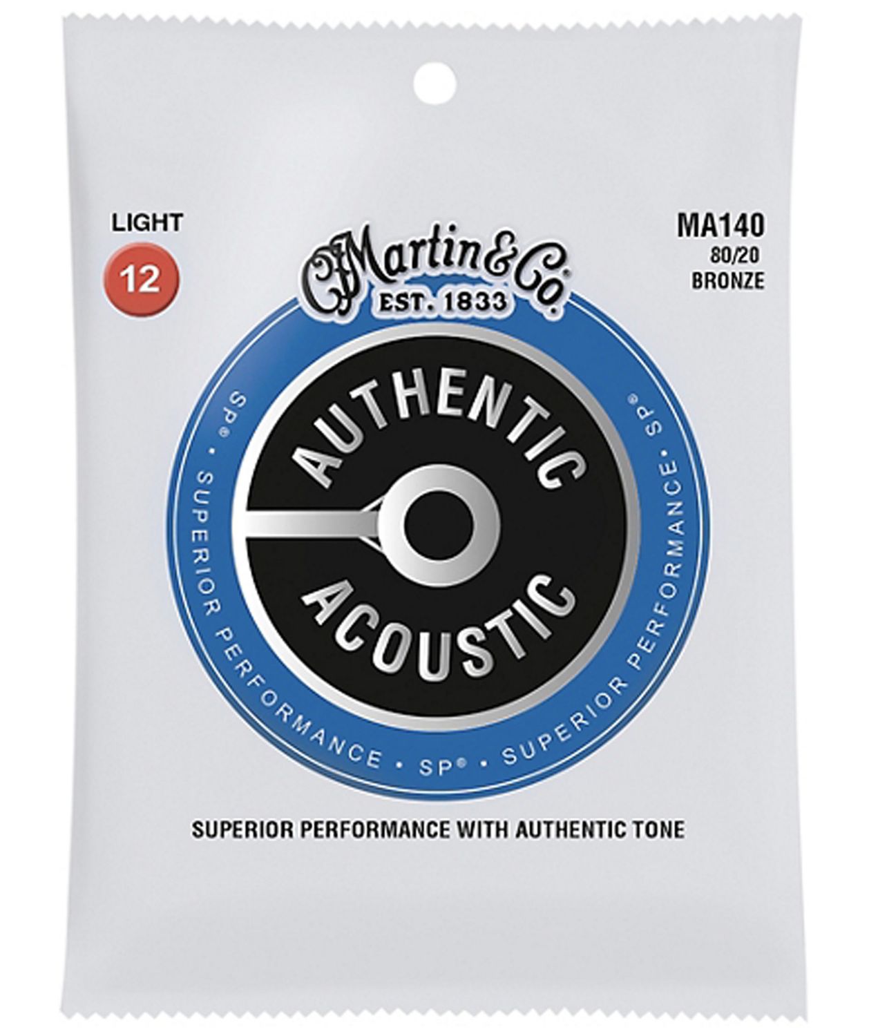 Martin MA140 SP 80/20 Bronze Authentic Acoustic Guitar Strings Light 12-54