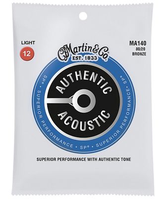 Martin MA140 SP 80/20 Bronze Authentic Acoustic Guitar Strings Light 12-54