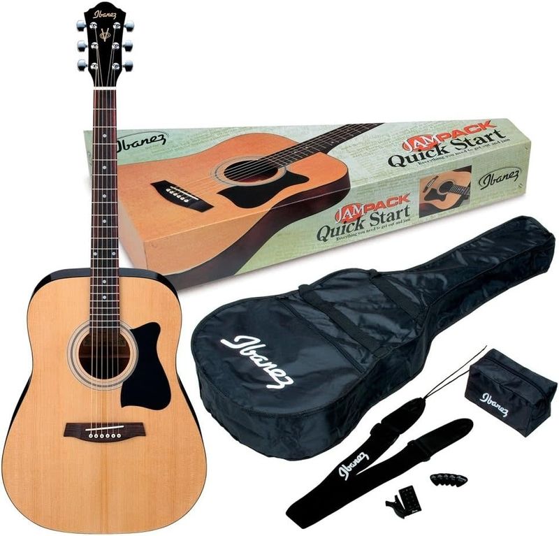 Ibanez IJV50 Dreadnought Acoustic Jam Pack, Natural