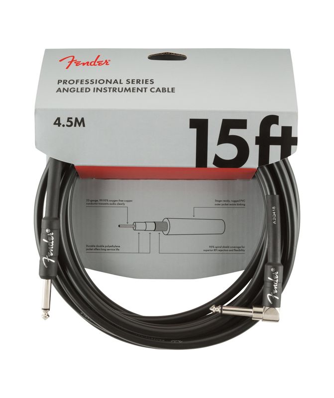 Fender Professional Series 15 ft. Right Angle Black