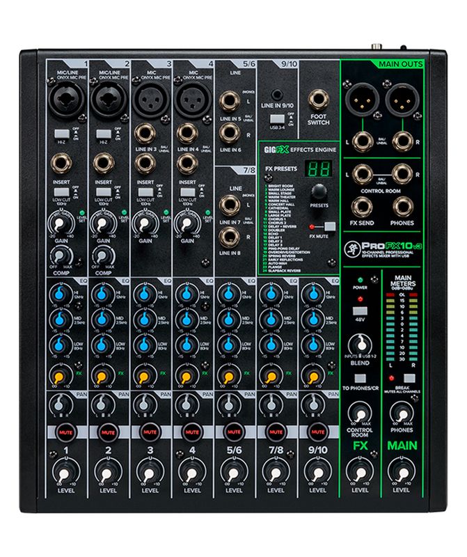 Mackie ProFX10v3, 10-channel Professional USB Mixer