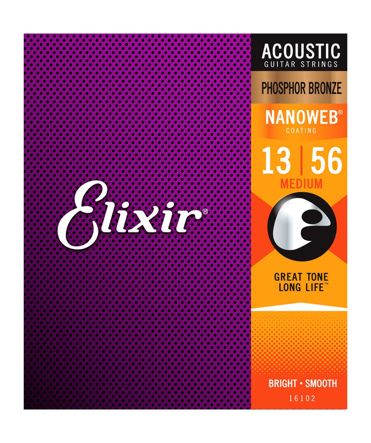 Elixir 16102 Nanoweb Phosphor Bronze Medium 13-56