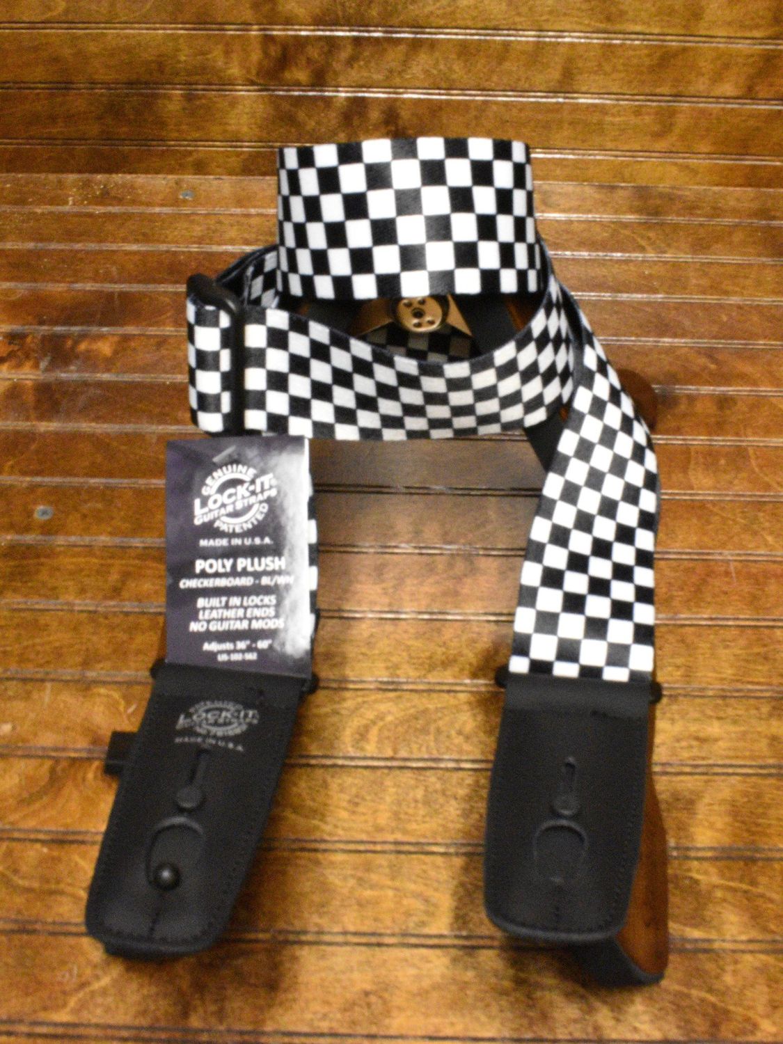 LIS-102-S62 LOCK IT 2&#39;&#39; POLY PLUSH CHECKERBOARD STRAP