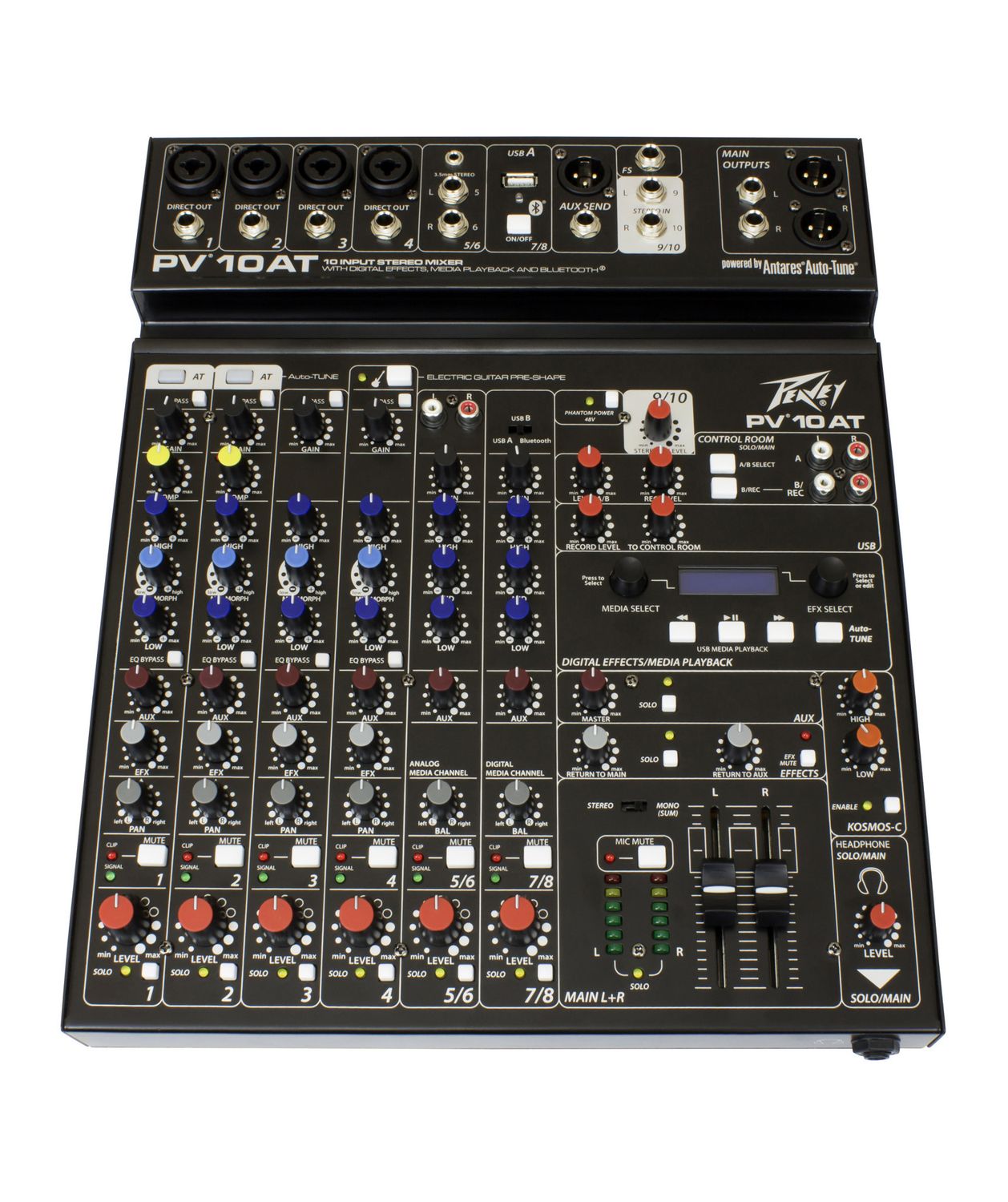 Peavey PV10AT, Compact 10 Channel Mixer with Bluetooth and Antares® Auto-Tune