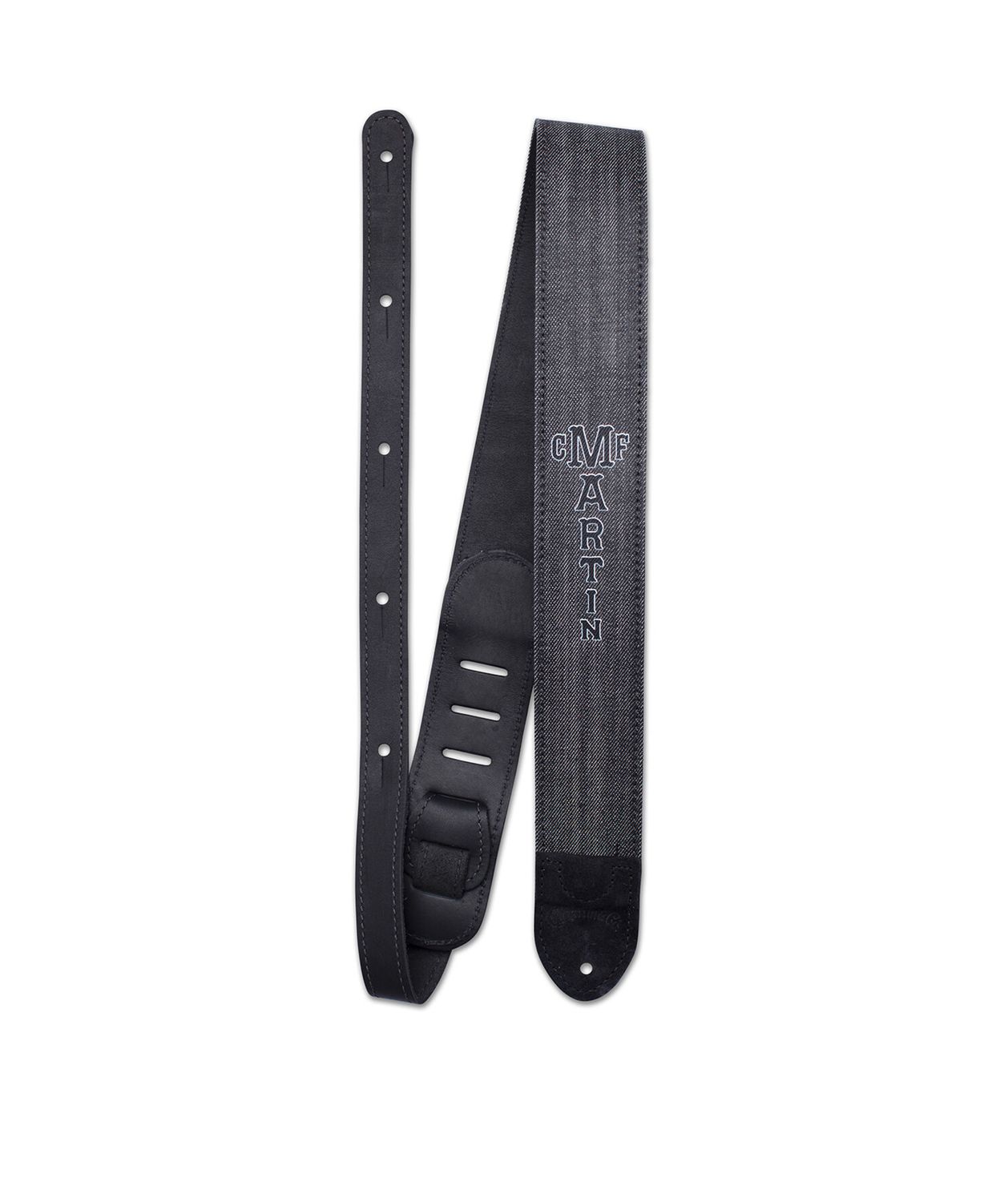 MARTIN 18A0116 REVERSIBLE LEATHER DENIM GUITAR STRAP BLACK