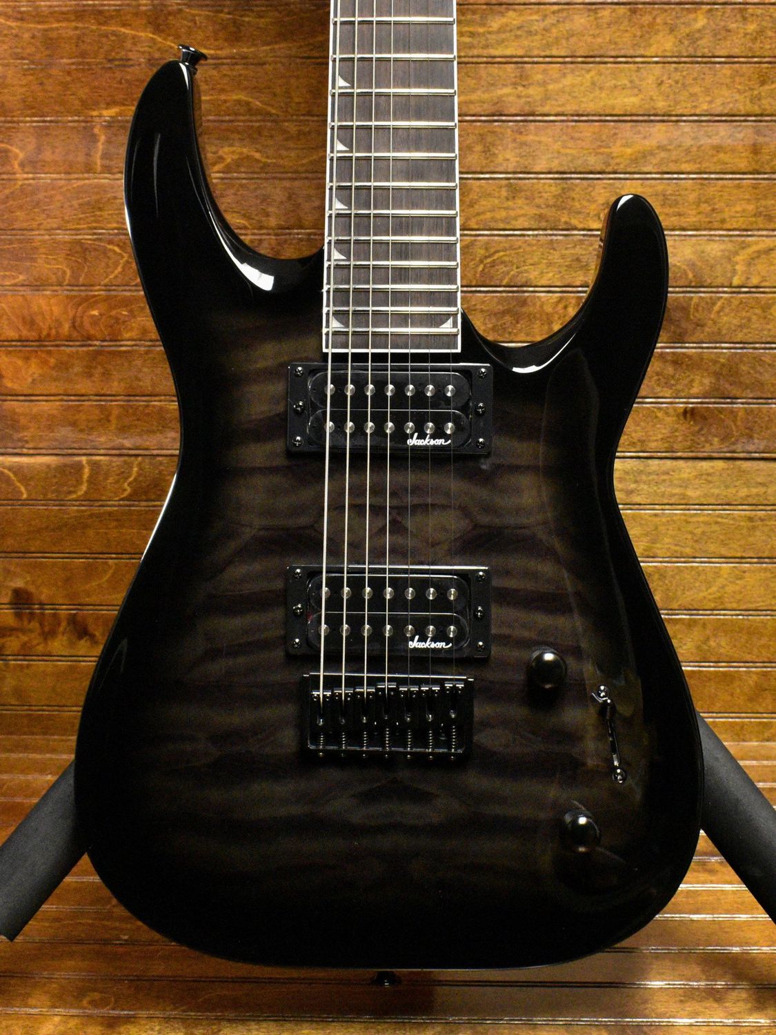 Jackson JS22Q-7 Dinky DKA HT, Transparent Black Burst