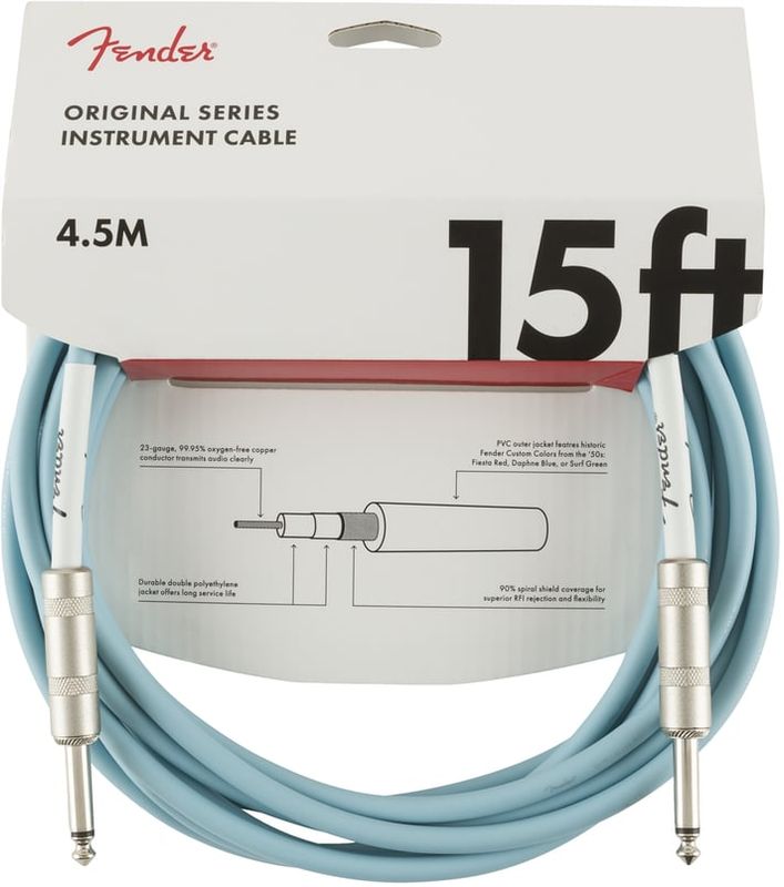 Fender Original 15&#39; Instrument Cable, Daphne Blue
