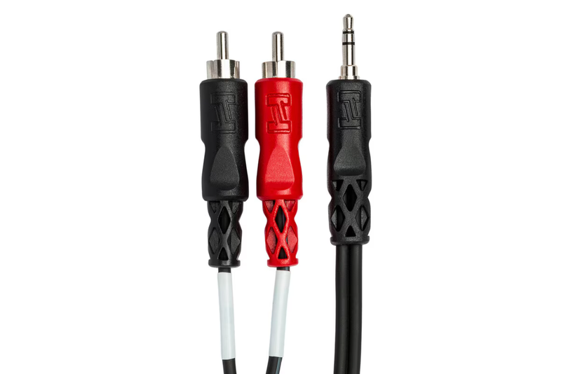 Hosa 3&#39; Stereo Breakout, 3.5 mm TRS to Dual RCA