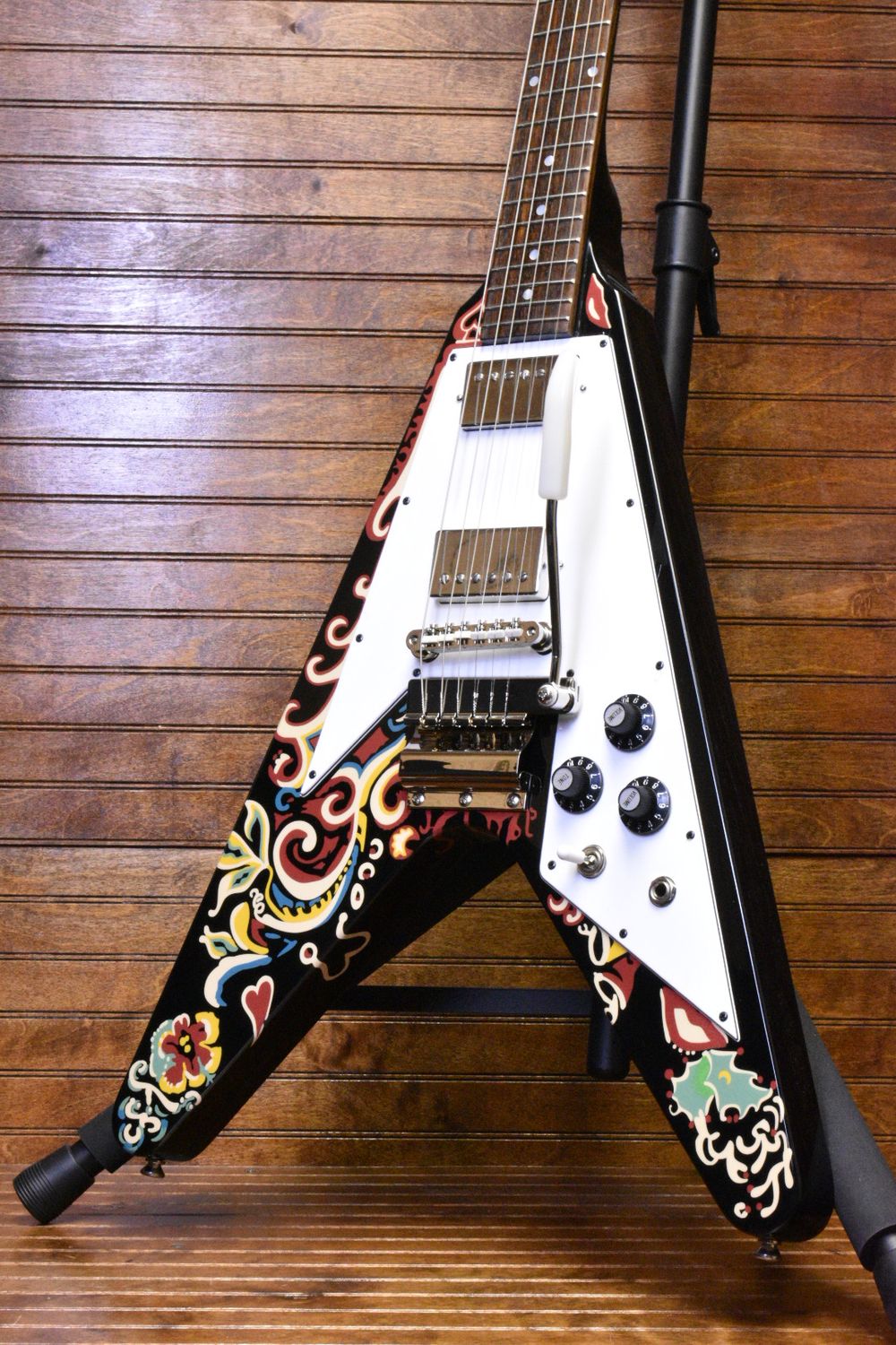 Jimi Hendrix™ &quot;Love Drops&quot; Flying V Ebony