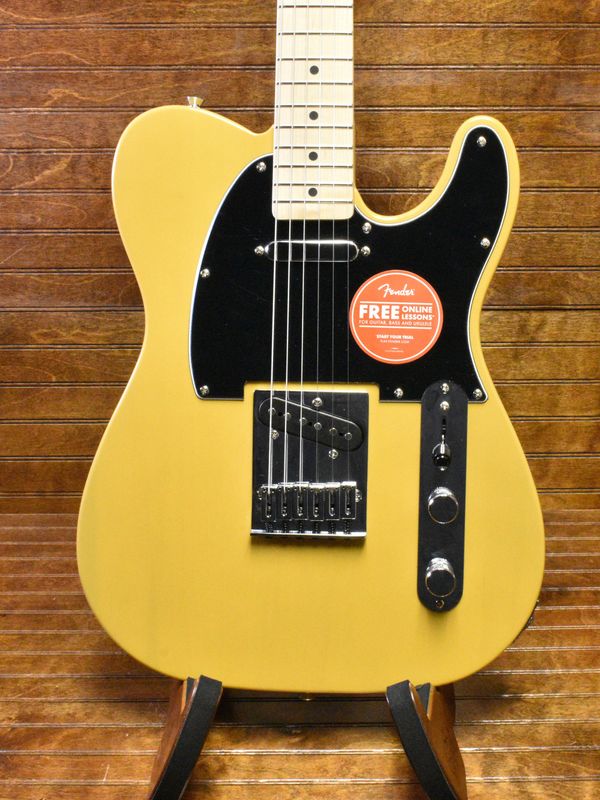 Squier Affinity Series® Telecaster®, Maple Fingerboard, Black Pickguard, Butterscotch Blonde