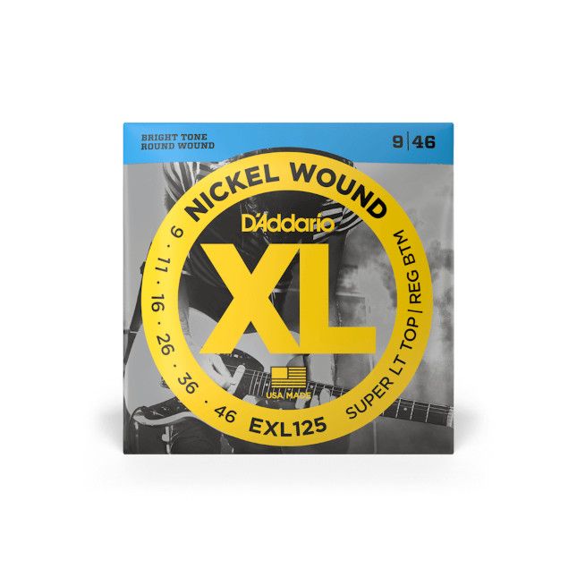 D'Addario EXL125 Nickel Wound Super LT Top Reg Btm 9-46