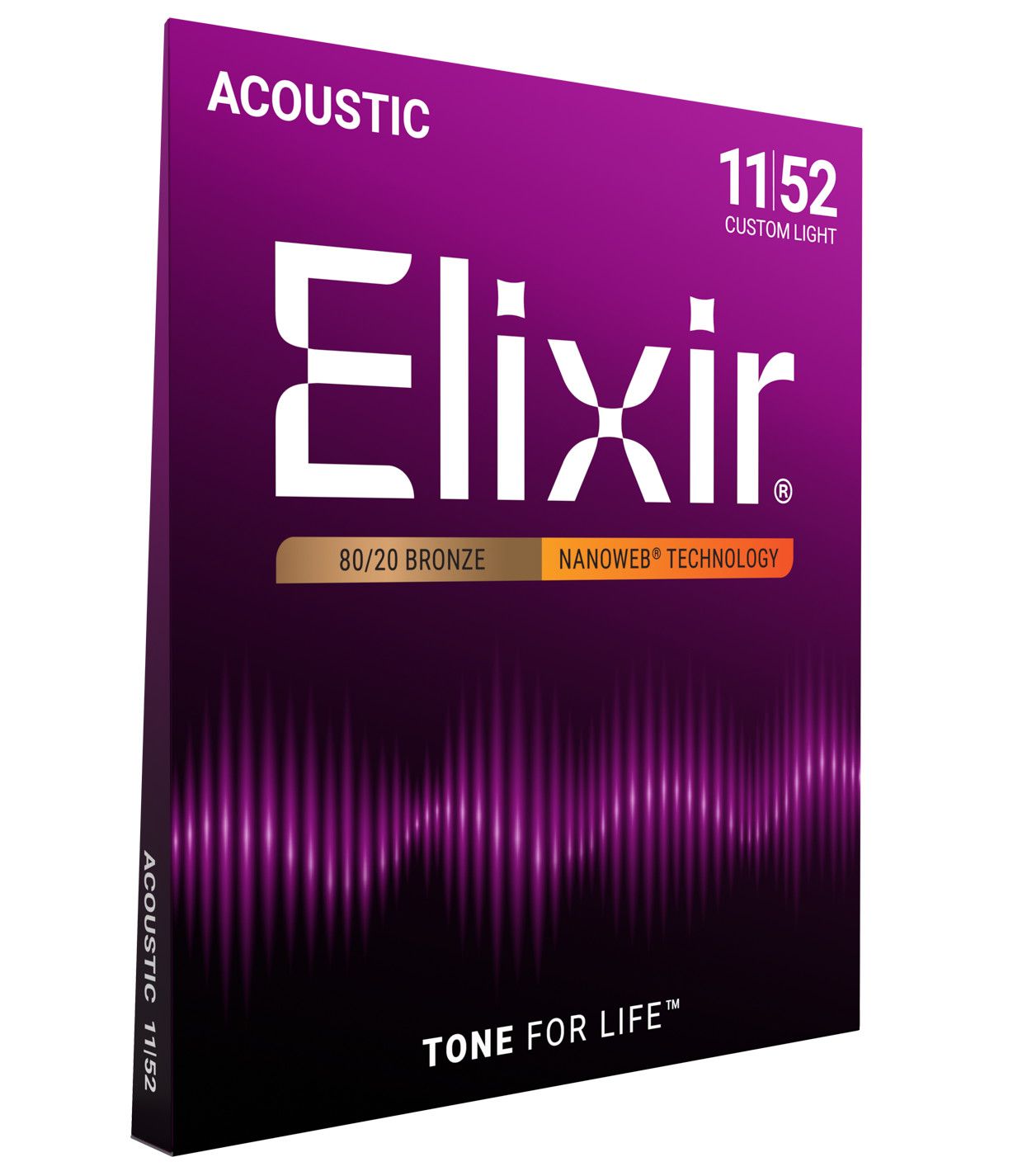 Elixir 11027 Nanoweb 80/20 Bronze Custom Light 11-52