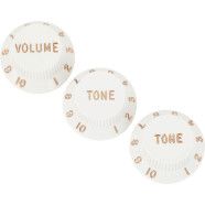 Fender Stratocaster® Knobs, White (Volume, Tone, Tone) (3)