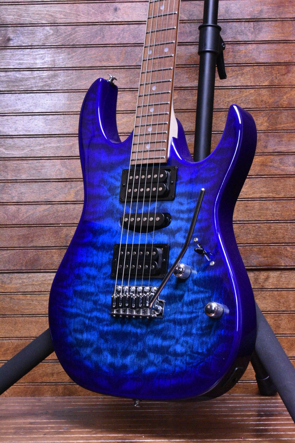 Ibanez GRX70QA, Transparent Blue Burst