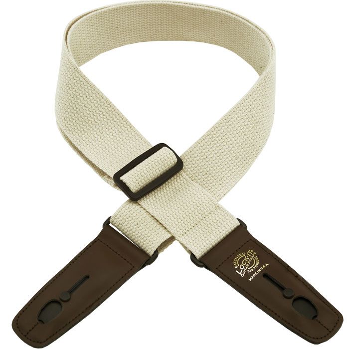 Lock-It 2" Cotton Guitar Strap, Natural