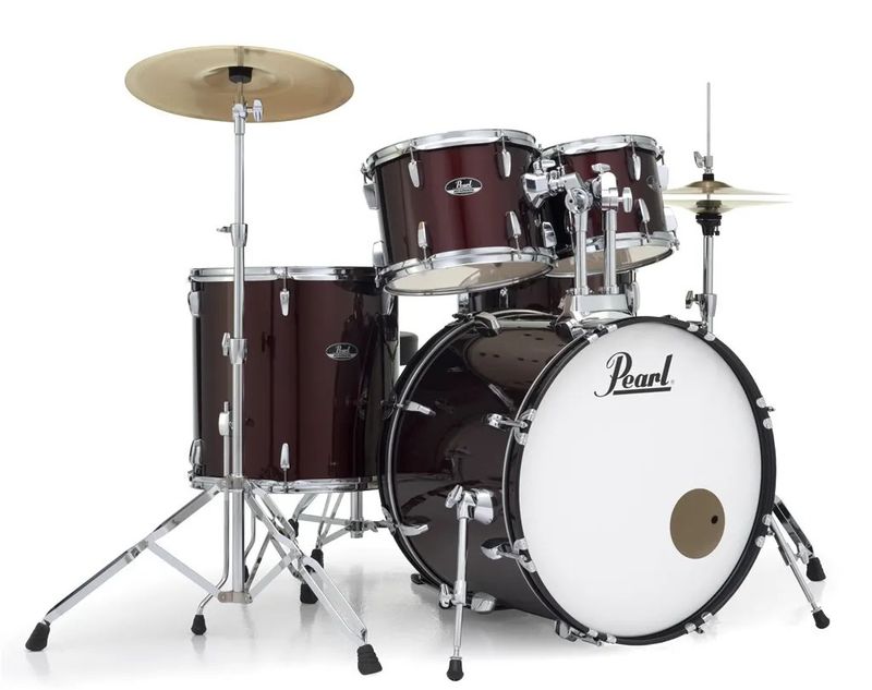 Pearl Roadshow 5PC Set With Hardware And Cymbals, Wine Red