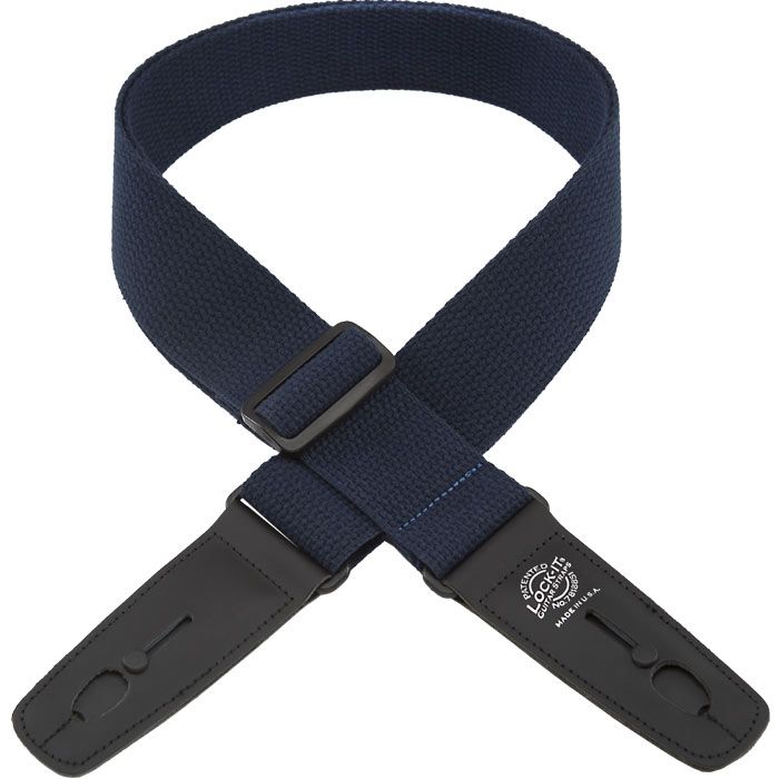 Lock-It 2" Cotton Guitar Strap, Navy Blue