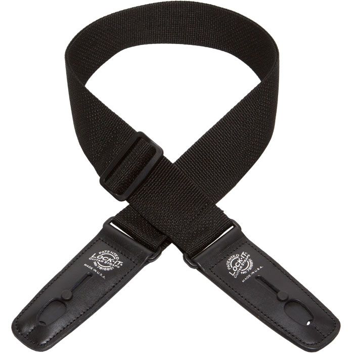 Lock-It 2" Poly Guitar Strap, Black