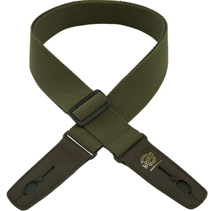 Lock-It 2" Cotton Guitar Strap, Olive