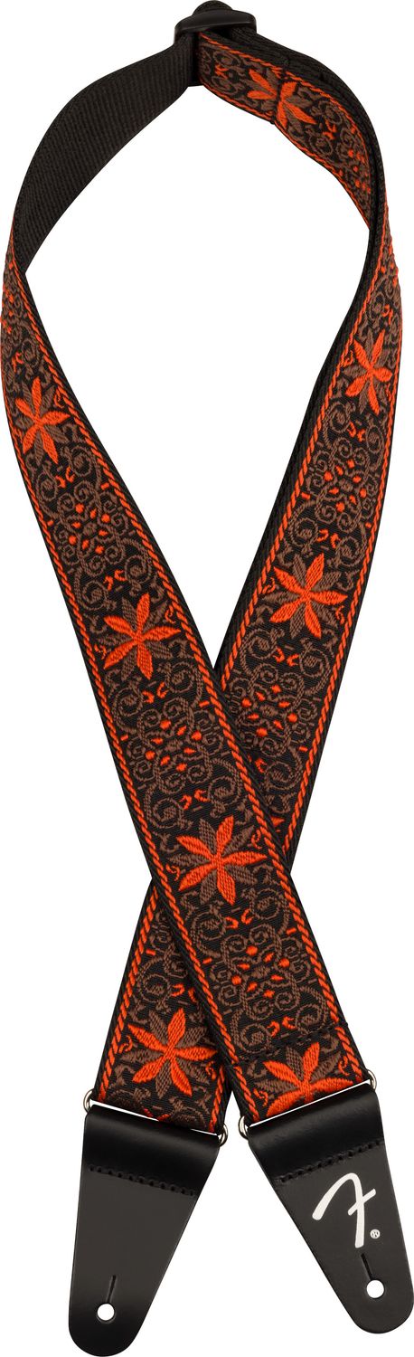 Fender Pasadena Woven Strap, Orange Wallflower, 2