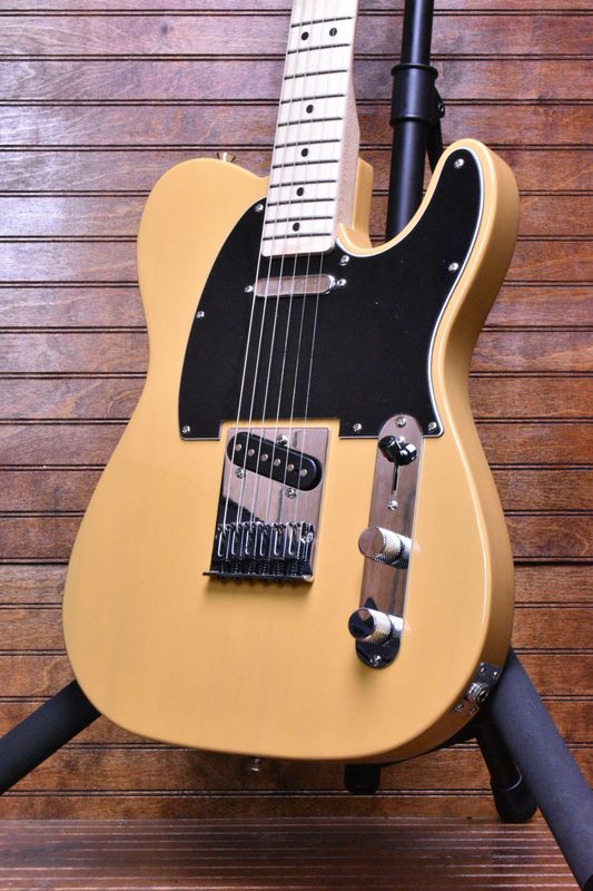 Squier Sonic® Telecaster®, Maple Fingerboard, Black Pickguard, Butterscotch Blonde