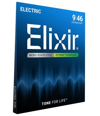 Elixir 19027 Custom  Light 9-46 Electric Guitar String Set