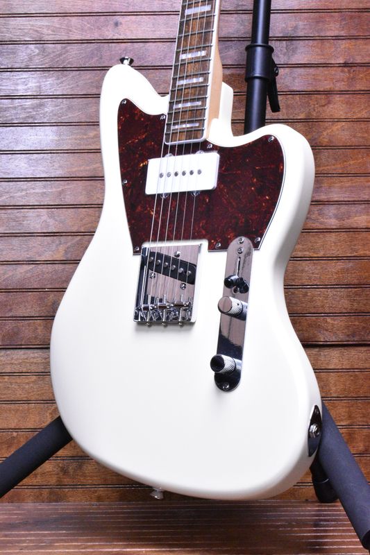 Squier Limited Edition Paranormal Offset Telecaster® SJ, Laurel Fingerboard, Tortoiseshell Pickguard, Olympic White