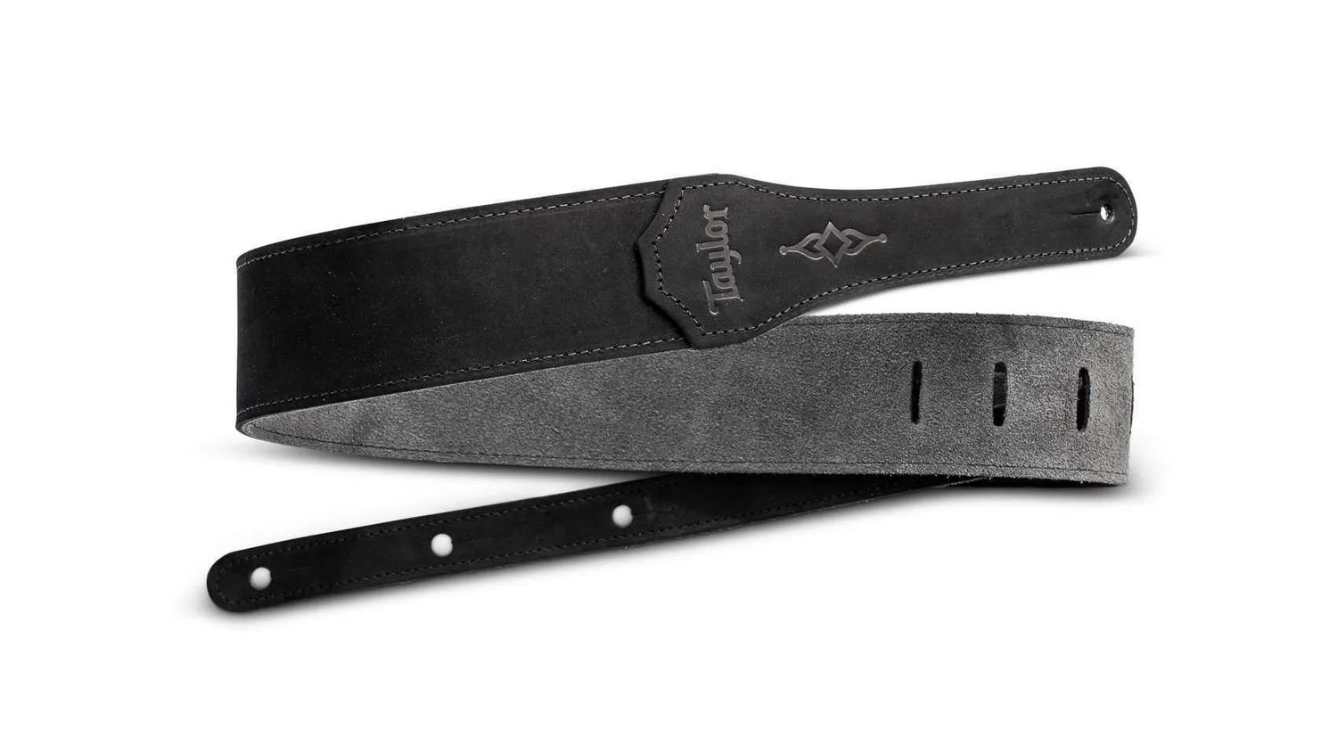 Taylor Gemstone 2.5" Sanded Leather Guitar Strap, Black