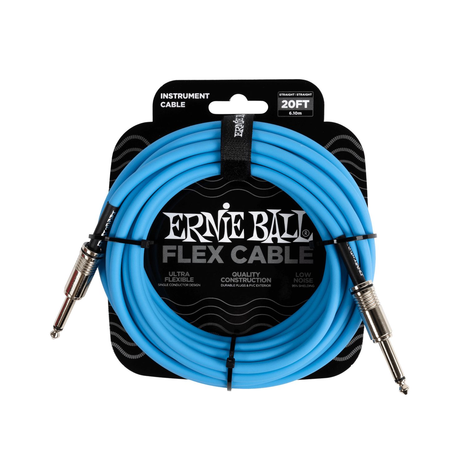 Ernie Ball Flex Instrument Cable 20ft, Blue