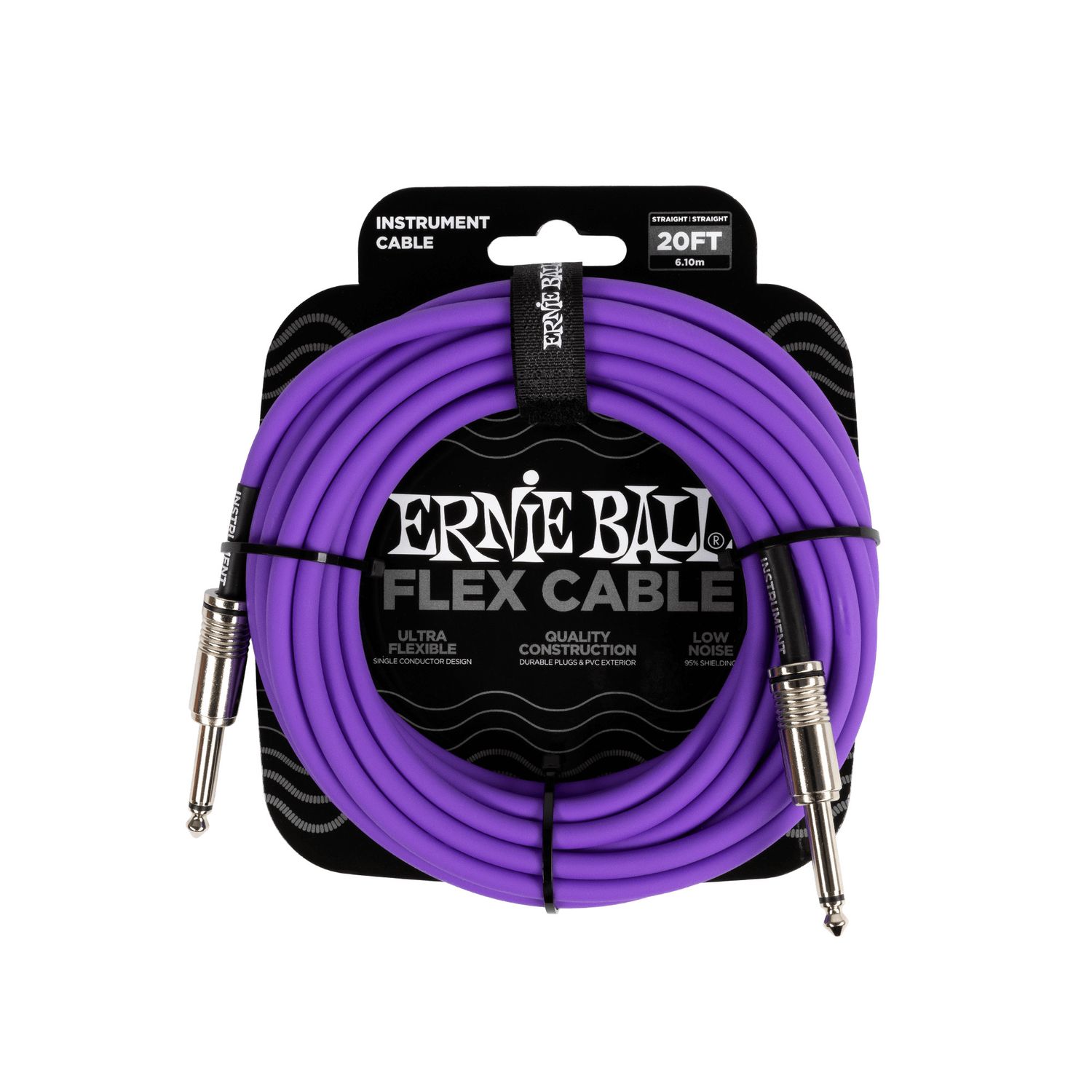 Ernie Ball Flex Instrument Cable 20ft, Purple