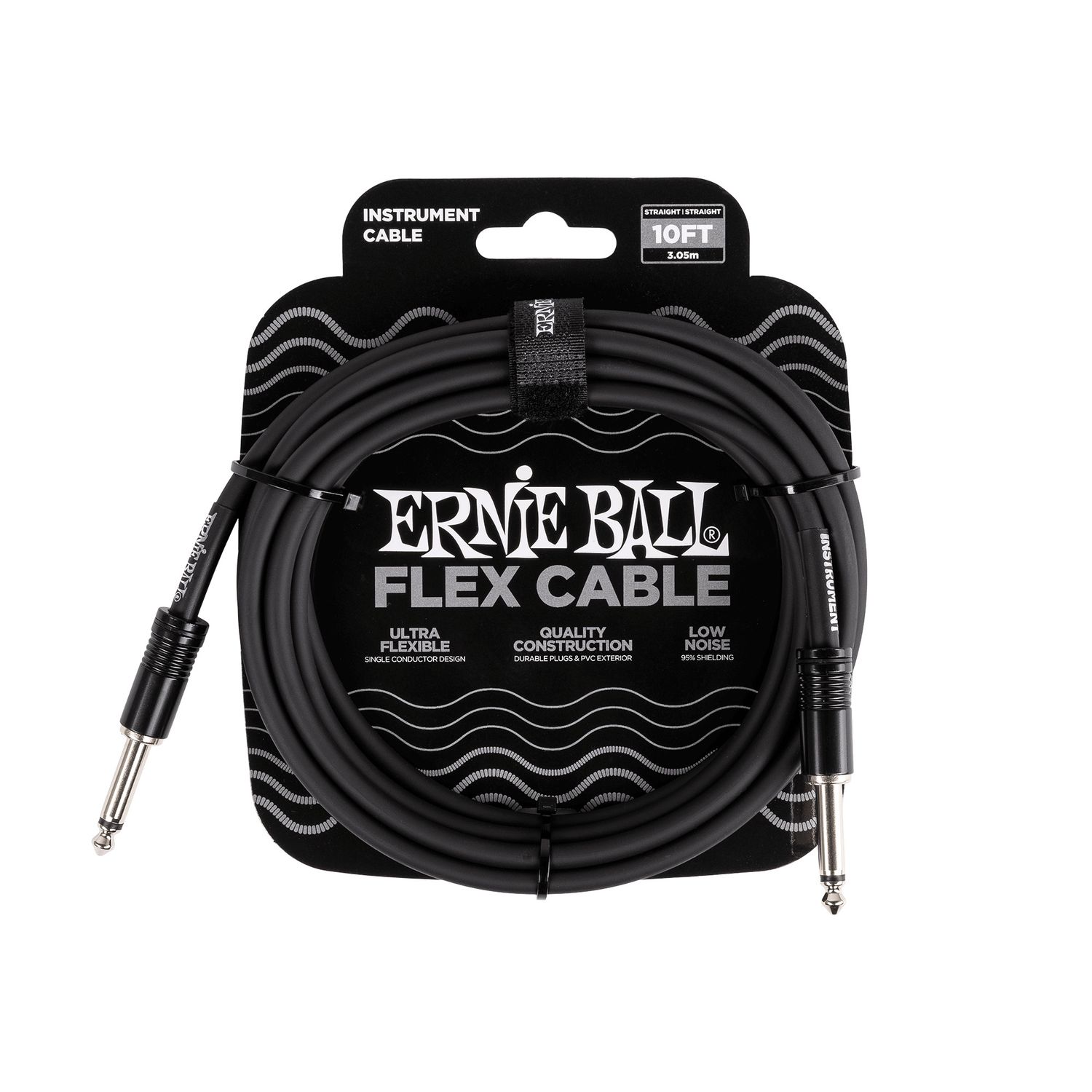 Ernie Ball Flex Instrument Cable 10ft, Black